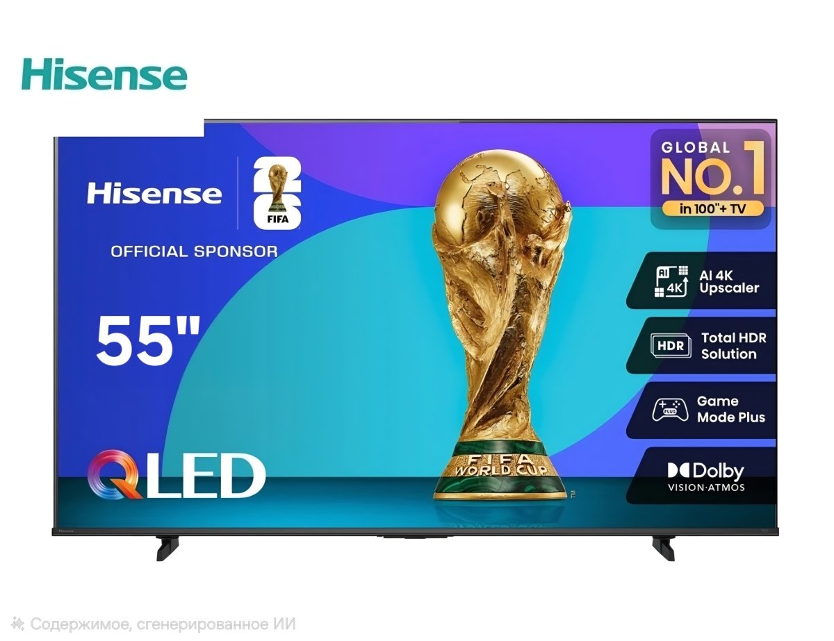 Qled 4K Ultra HD Большой Телевизор Hisense 55" 2026г (140см)